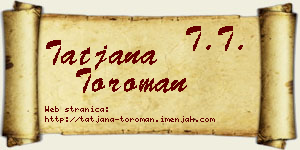 Tatjana Toroman vizit kartica